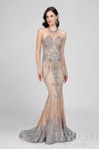 Terani Evening - Goddess-like Shining Halter Neck Beaded Mermaid Gown Couture1722e4249