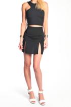Donna Mizani - Mini Slit Skirt In Black