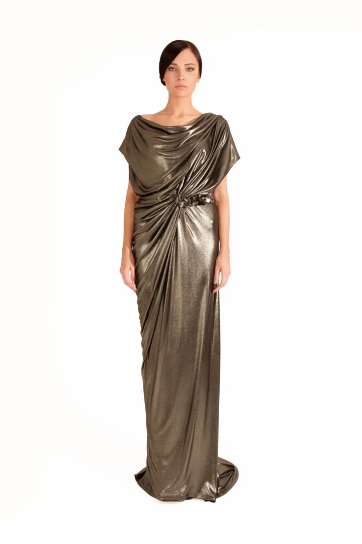 Beside Couture By Gemy - Cpf12 3256 Ruched Draped Fitted Dress