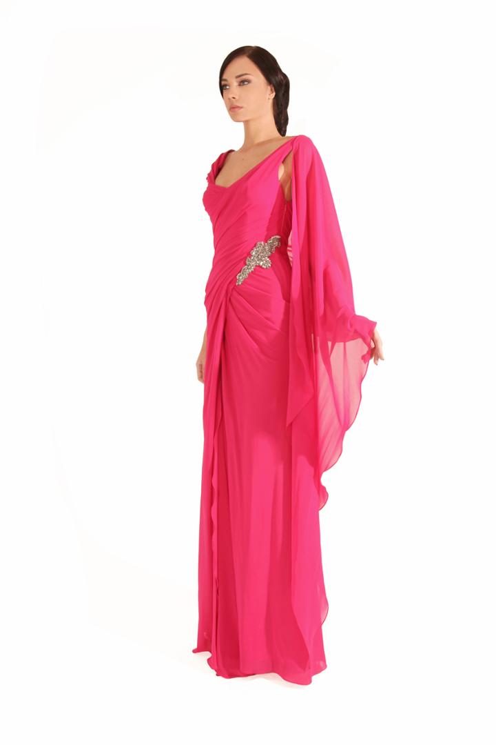 Beside Couture By Gemy - Cpf12 3268 V-neck Draped Gown