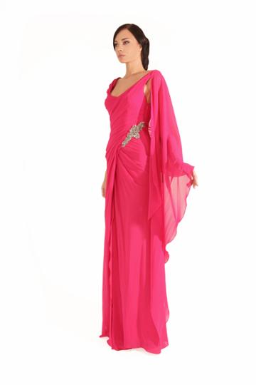 Beside Couture By Gemy - Cpf12 3268 V-neck Draped Gown