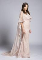 Lara Dresses - 33536 Embellished Wave Overlay Sheath Dress