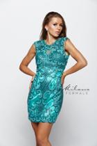 Milano Formals - Bejeweled Keyhole Cocktail Dress E2023