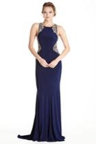 Aspeed - L1806 Embellished Jewel Neck Sheath Evening Dress