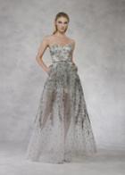 Janique - 17045 Embroidered Sweetheart A-line Dress