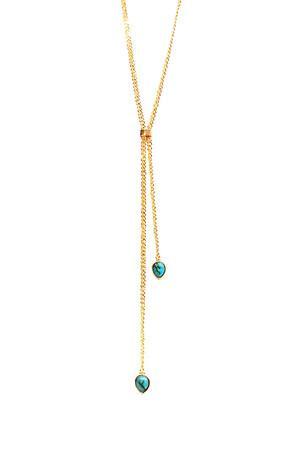Jules Smith Double Charm Teardrop Long Necklace In Gold