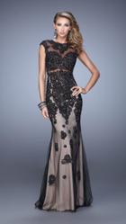 Gigi - 21371 Embellished Illusion Bateau Sheath Dress