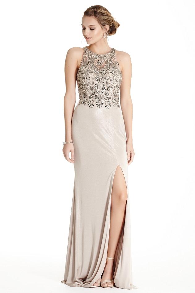 Aspeed - L1786 Glittering Halter Neck Sheath Evening Dress