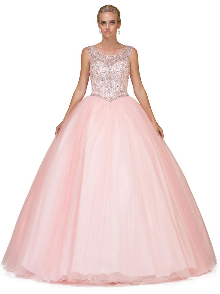 Dancing Queen - Illusion Bateau Bejeweled Ballgown