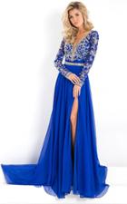 Rachel Allan Prima Donna - 5944 Long Sleeve Beaded Chiffon Gown