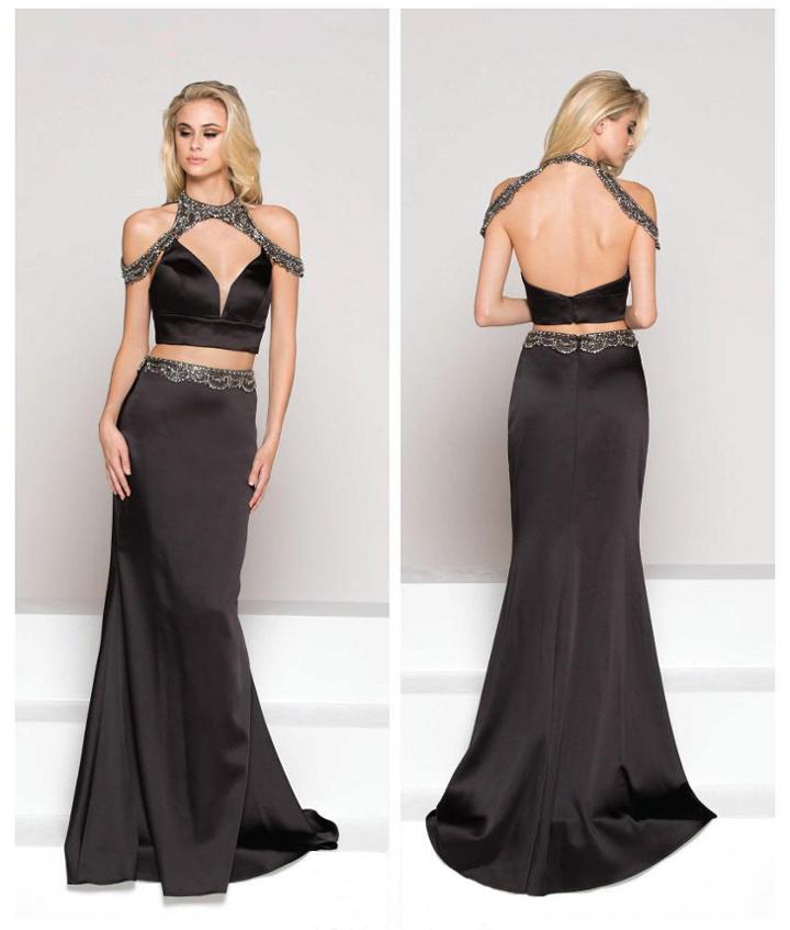 Colors Dress - 1950 Two Piece High Halter Sheath Dress