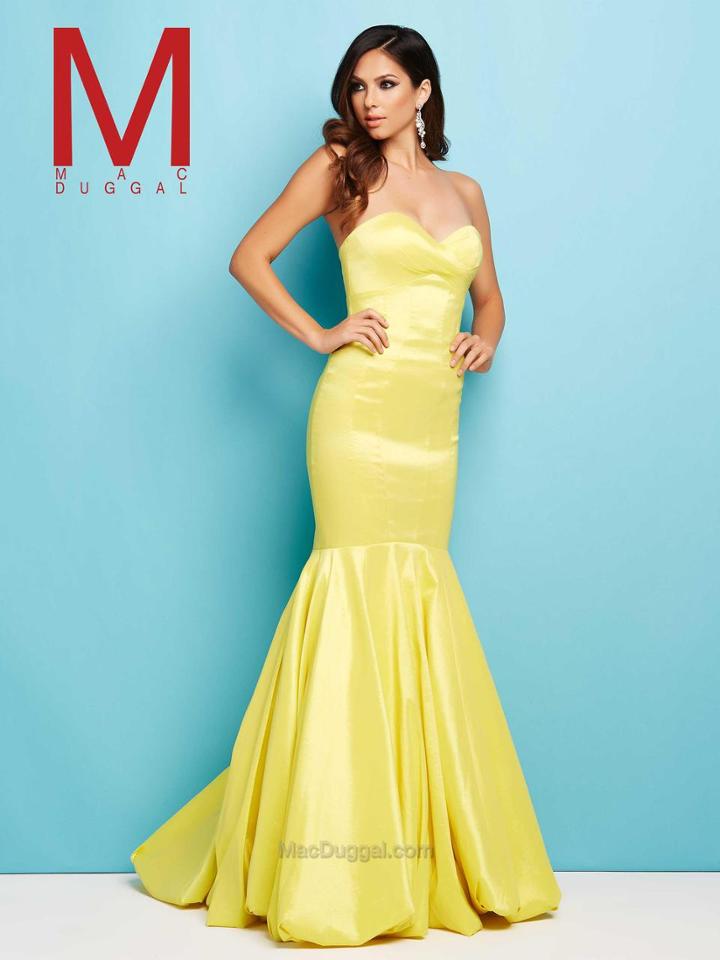 Mac Duggal Prom - 48433 L Bustier Gown In Lemon