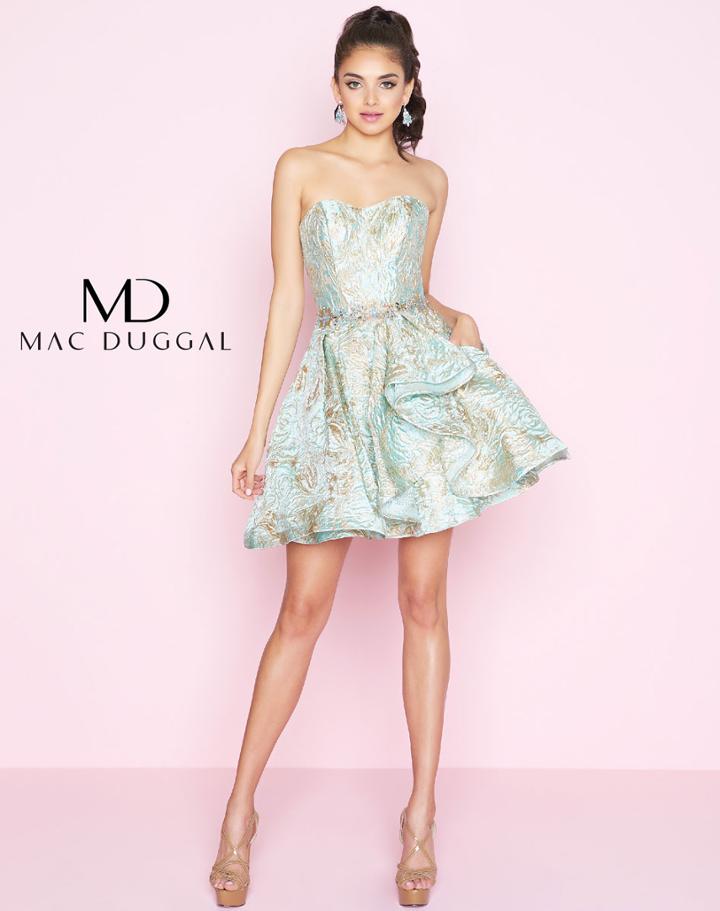 Mac Duggal - 40867n Strapless Sweetheart Cocktail Dress With Gold Tone