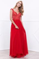 Nox Anabel - 8302 Adorned Lace Bodice Sleeveless Chiffon Dress