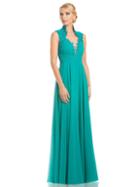 Lara Dresses - 32536 Ruched Plunging Queen Anne Gown