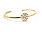 Tresor Collection - Signature Logo Bangle With Diamonds In 18k Yellow Gold