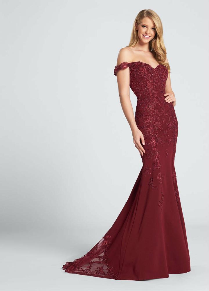 Ellie Wilde - Ew21725 Embellished Sweetheart Trumpet Dress