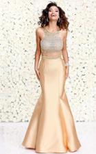 Shail K - Two Piece Metallic Embellished Mermaid Prom Dress 4073