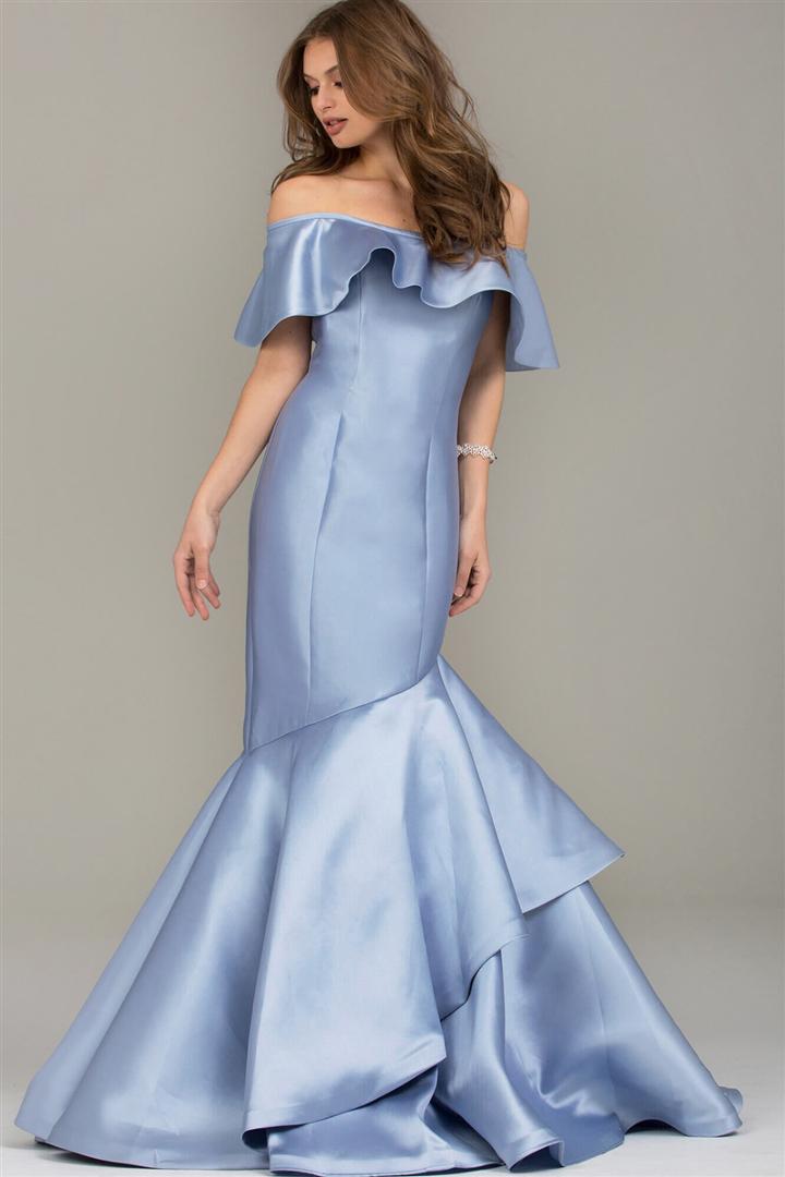 Jovani - 54504 Off Shoulder Mermaid Gown