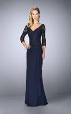 La Femme - 24857 Laced V-neck Column Dress