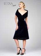 Ieena For Mac Duggal - 25357 I V-neck Dress In Midnight Blue