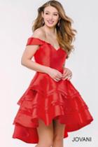 Jovani - Stunning Hi-low Off Shoulder Dress 45301