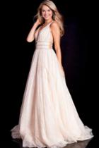Jovani - 50994 Shimmering Triple Strap Plunging Evening Dress