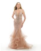 Morrell Maxie - 15761 Embellished Cascading Godet Mermaid Gown