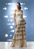 Daymor Couture - Ruched Off-shoulder Dress 8027