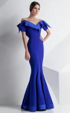 Mnm Couture - Folded Off-shoulder Mermaid Gown G0782
