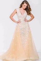 Jovani - Long Dress With Lace Appliques 40408