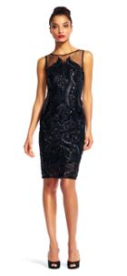 Adrianna Papell - Sequined Illusion Bateau Sheath Dress Ap1e200464