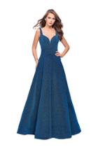 La Femme - 26325 Sparkling Sweetheart Ruched Mikado A-line Gown
