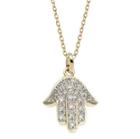 Rachael Ryen - 14k Gold Diamond Hamsa Charm Necklace