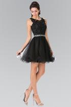 Elizabeth K - Lace Illusion A-line Tulle Short Dress Gs2375