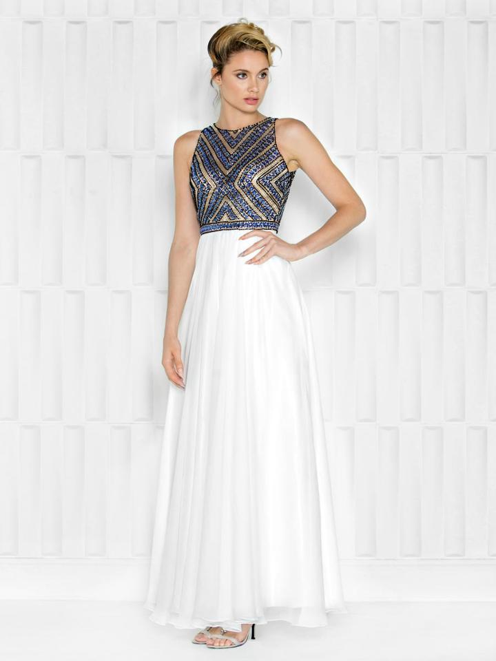 Colors Dress - 1658 Chevron Motif Illusion Gown