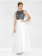 Colors Dress - 1658 Chevron Motif Illusion Gown