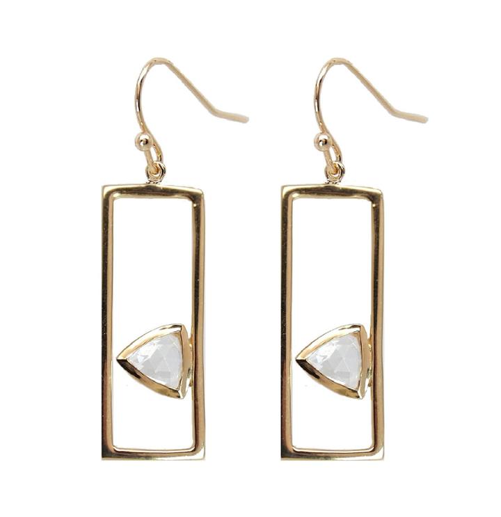 Rachael Ryen - Pyramid Triangle Frame Drop Earrings