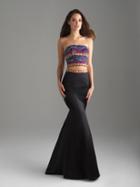 Madison James - 18-634 Beaded Strapless Two-piece Mermaid Gown