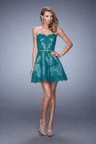 La Femme - 22046 Lace Sweetheart A-line Dress