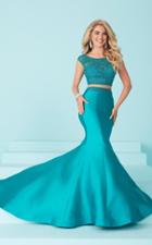 Tiffany Homecoming - Gorgeous Bateau Illusion Trumpet Evening Gown 16225
