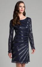 Lara Dresses - 33291 Long Sleeve Beaded Sheath Dress