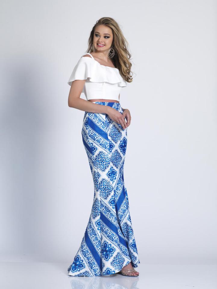 Dave & Johnny - 3104 Two Piece Ruffle And Printed Sheath Dress