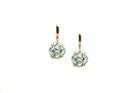 Tresor Collection - Sky Blue Topaz Ball Earrings With Plain Gold Huggies In 18k Yellow Gold