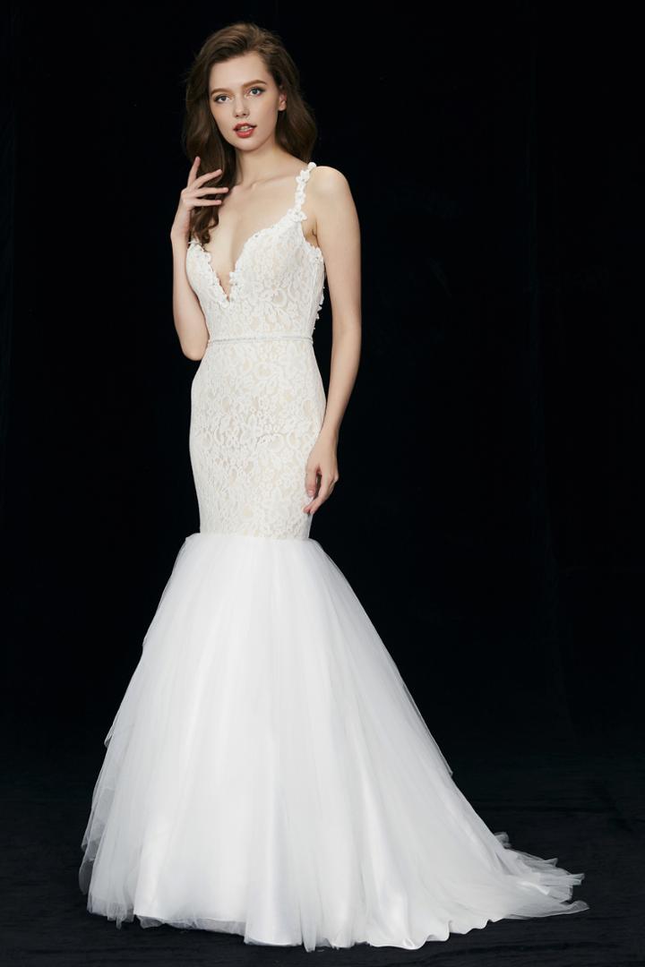 Angela And Alison - 81034 Floral Fitted Mermaid Gown