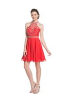 Aspeed - S1601 Embellished Sheer Halter A-line Homecoming Dress