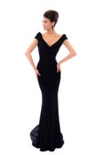 Tarik Ediz - 93477 Fitted Cowl Evening Dress