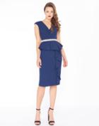 Mac Duggal - 85523r Cap Sleeves V-neck Sheath Cocktail Dress