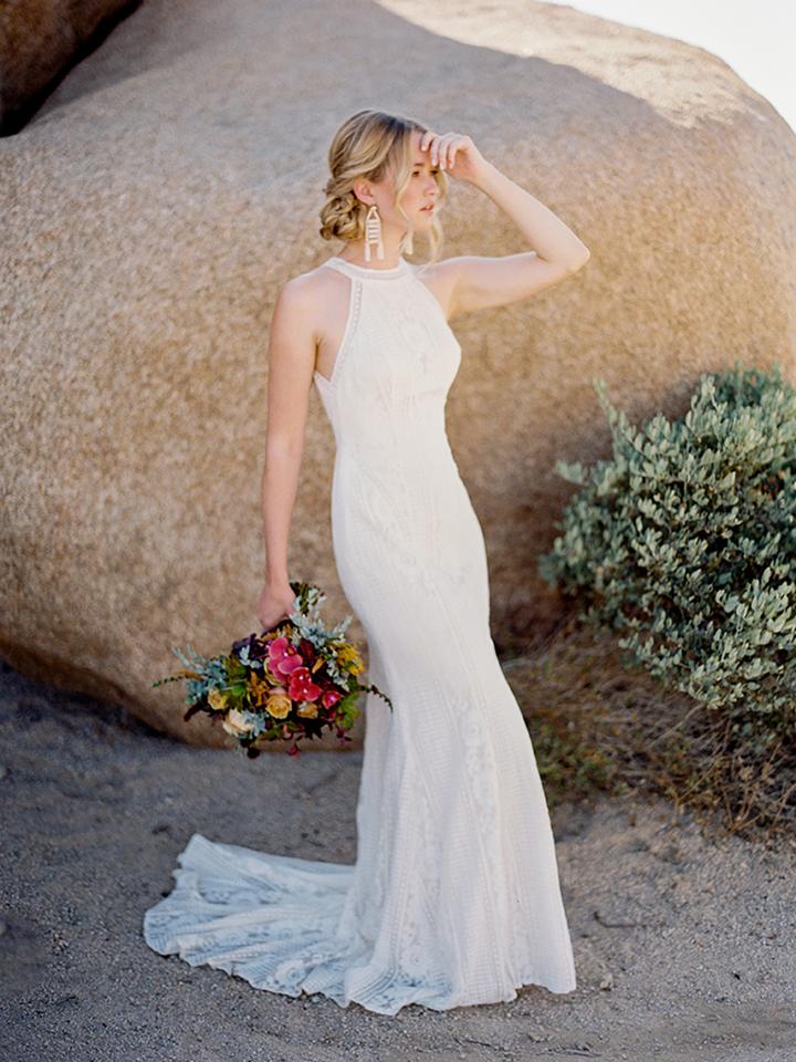 Wilderly Bride By Allure Bridals - F114 Lace Halter Sheath Bridal Dress
