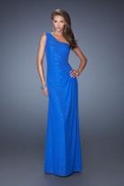 La Femme - 19223 Sequined One Shoulder Net Gown